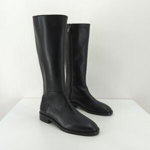 Stuart Weitzman Women 5 EU 35.5 Keelan Boots Black Leather Tall Knee High Zip